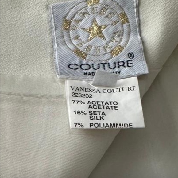 VINTAGE Made in Italy Elegant Cream Pencil Skirt Size 50 - Picture 5 of 5